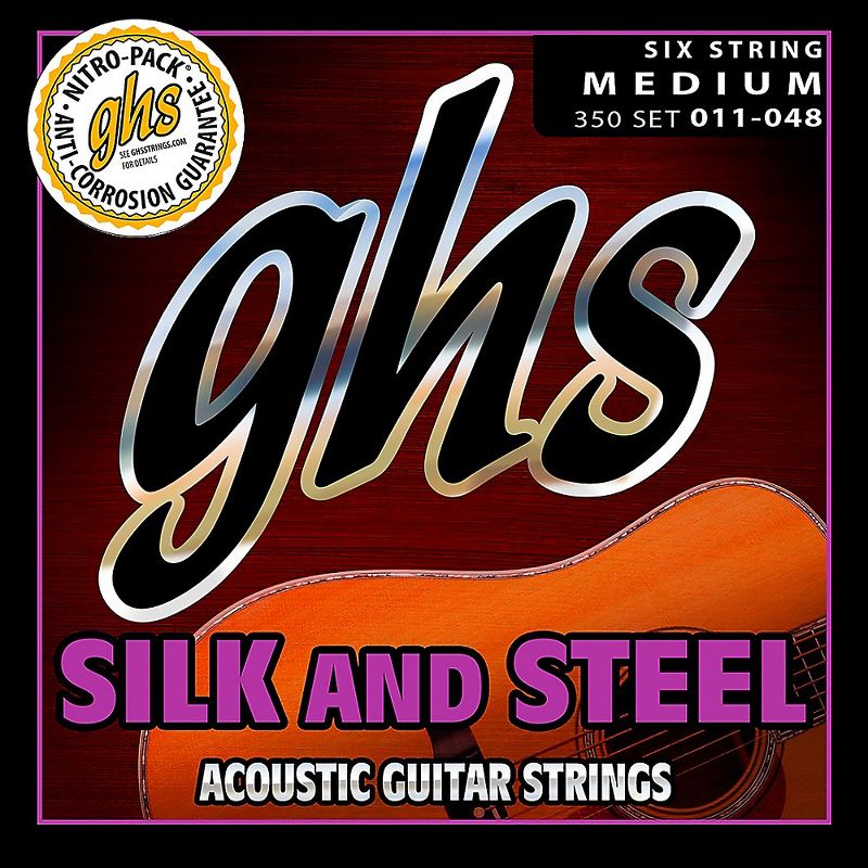 GHS 350 Silk and Steel Medium Acoustic Guitar Strings, 1 of 2