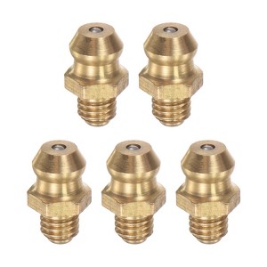 Unique Bargains Brass Straight Hydraulic Grease Thread Fitting Accessories 5 Pcs - 1 of 4