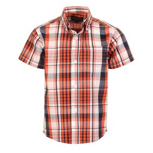 Gioberti Boy's Casual Plaid Checkered Short Sleeve Button Down Shirt - 1 of 2