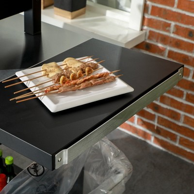 Stainless Steel Outdoor Grill Cart with Foldable Side Table