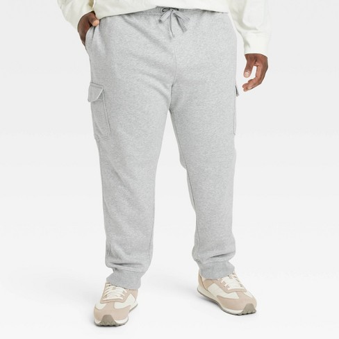 Men's Big & Tall Tapered Fleece Cargo Jogger Pants - Goodfellow & Co™  Cement Gray Lt : Target