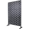 Grungis Matrix Metal Decorative Patio Screens,Freestanding Privacy Galvanized Steel Panel Screen with Square Pattern for Balcony,76" H×48" W - 2 of 4