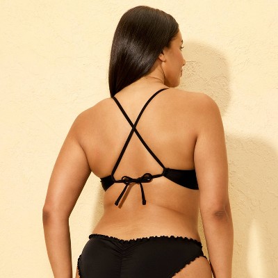 Shade & Shore Women's Ruffle Bralette Bikini Top - Shade & Shore™ Black L — фото 5