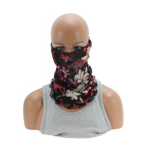 Unique Bargains Floral Printed Earloop Neck Gaiter 1 Pc - 1 of 4