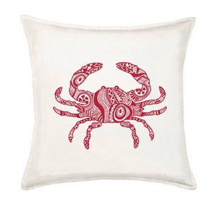 Kensington Garden 20"x20" Oversize Crab Cotton Canvas Square Throw Pillow - 1 of 3