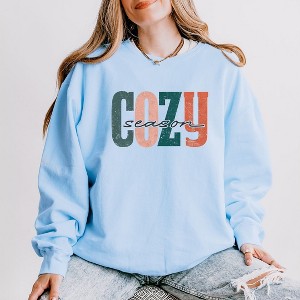 Simply Sage Market Women's Lightweight Garment Dyed Graphic Sweatshirt Retro Cozy Season Colorful - 1 of 3