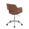 TiramisuBest Contemporary Brown Faux Leather Task Chair: Adjustable, Swivel, Cushioned, Chrome Base - 3 of 4