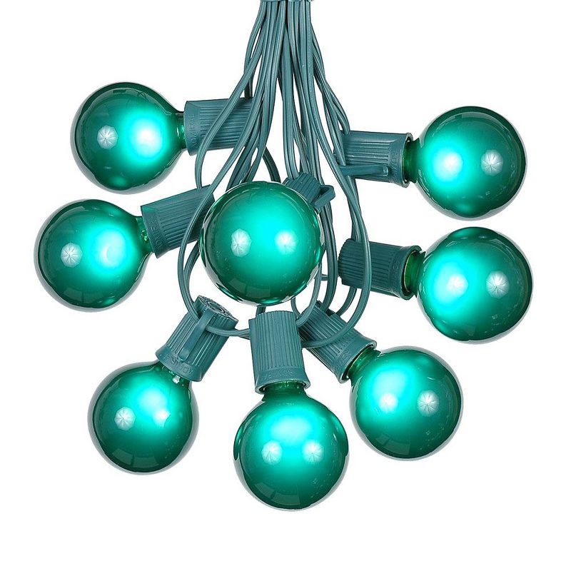 Novelty Lights 25 Feet G50 Globe Outdoor Patio String Lights, Green Wire, 1 of 7