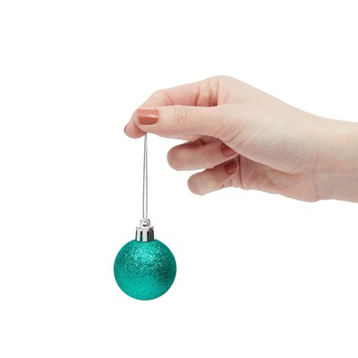 Juvale 48 Pack Mini Shatterproof Glitter Christmas Tree Ball Ornaments, Xmas Decor, Holiday Decorations, Green, 1.5 In