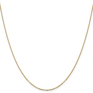 Black Bow Jewelry 1.1mm 14k Yellow Gold Solid Flat Cable Chain Necklace - 1 of 4