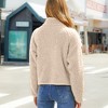 Women's Zipper Front Cardigans Casual Fashion Fall Solid Warm Cardigans Long Sleeve Plush Patchwork Coats Outerwear - 3 of 4