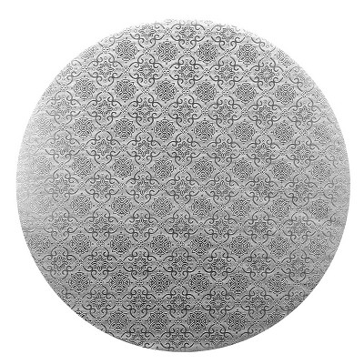 O'Creme Round Silver Cake Board, 8" x 1/4" High - Pack of 10