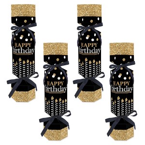 Big Dot of Happiness Adult Happy Birthday - Gold - No Snap Birthday Party Table Favors - DIY Cracker Boxes - Set of 12 - 1 of 4