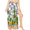 HAPPY BAY Women's Beachwear Summer Beach Wrap Bikini Wraps Sarong Coverups Skirt Cover Up Swimwear Coverups for Women One Size Gray,flamingo - 4 of 4
