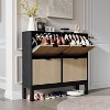 Acekool Shoe Cabinet Storage with 4 Flip Drawers, Adjustable Shelves & Metal Legs - 3 of 4