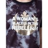 Star Wars Womens' In The Rebellion Tie-Dye Sleep Pajama Set Short Black - 4 of 4