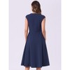 INSPIRE CHIC Women's Sleeveless Elegant Cinched Waist Work Office A Line Dress - 3 of 4