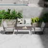 HAPPATIO Patio Outdoor Furniture Set,4 Piece Aluminum Patio Conversation Set with Coffee Table, Swivel Chairs and Loveseat for Backyard Deck Poolside - 2 of 4