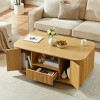 46.5" Oval Coffee Table with Large Storage and Drawers, Modern Accent Center Table  for Living Room, Office, or Small Spaces - Panipeachy - 3 of 4