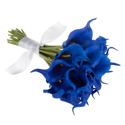 Nature Spring Faux Calla Lily Bundle - 24, Royal Blue