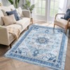 Bedroom/Living Room/Kitchen Indoor Rug - Vintage Oriental Medallion Washable Non-Slip Carpet, Soft Low Pile Distressed Accent Mat - 2 of 4