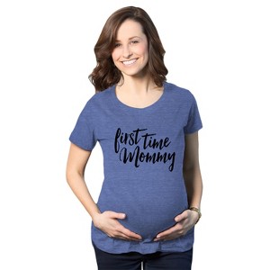 Maternity First Time Mommy Pregnancy T shirt Cute Belly Bump Tee Mother To Be - Crazy Dog Maternity T Shirt - 1 of 4