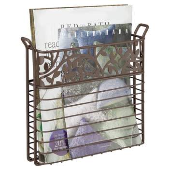mDesign Metal Wall Mount Magazine, Book Holder, Compact Rack