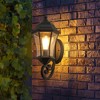 DOMETOUR 1-Pack Vintage Wall-Mounted Outdoor Lantern Light – Elegant Black Metal Sconce for Porch, Patio, and Garden Lighting (Bulb Not Included) - 4 of 4