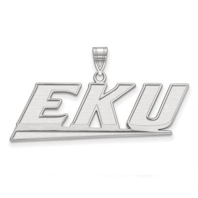 Black Bow Jewelry 14k White Gold Eastern Kentucky Colonels NCAA Large Pendant