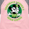 Girls' - Disney - Shamrock Wishes Irish Kisses Shirt Tail Raglan Graphic T-shirt - 2 of 3