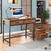 PAGED 51" Reversible Computer Desk Rustic Home Office Desk with Reversible 3-Drawer File Cabinet and 2 Integrated Drawers for Living Room - 2 of 4