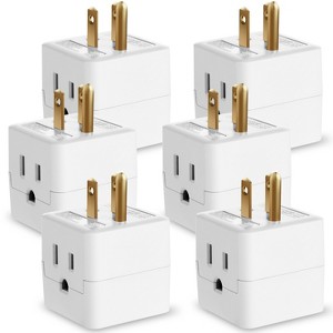 Fosmon [ETL Listed] 3-Outlet Wall Outlet Extender, 3-Prong Grounded Indoor Compact Outlet Plug Splitter, Portable Mini Outlet for Travel - 1 of 4