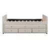 Twin Size Upholstered Wooden Daybed with Twin Size Trundle and 3 Drawers 4Q -ModernLuxe - 4 of 4