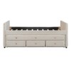 Twin Size Upholstered Wooden Daybed with Twin Size Trundle and 3 Drawers 4Q -ModernLuxe - image 4 of 4