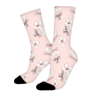 Beautiful Perfume Bottles Women Printed Crew Socks Funny Funky Socks Soft Polyester Novelty Gifts for Artists Men