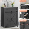 Bathroom Vanity, Vintage Vanity Cabinet with Ceramic Sink, Faucet & Drain - 4 of 4
