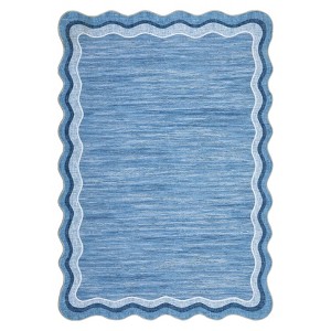 Modern Plain Area Rug Machine Washable Indoor Carpet Stain Resistant Low Pile Thin Throw Rug Non Slip Floor Cover for Living Room Bedroom Nursery - 1 of 4