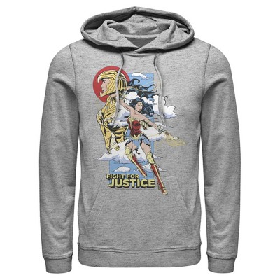 Wonder Woman Superhero Mens Blue Hooded Sweatshirt- Medium : Target