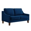 Modern Loveseat sofa for Living Room, Upholstered Velvet Small Couch with Wooden Legs for Livingroom Bedroom - 3 of 4