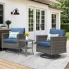 XIZZI Modular Outdoor Swivel Sectional Sofa Set, UV-Resistant Modular Lounge Set w/ Swivel Chairs, Side Table & Optional 3-Seat Sofa, Ottoman, Firepit - 2 of 4