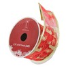 Northlight Red and Gold Glittering Reindeer Wired Christmas Craft Ribbon 2.5" x 10 Yards - image 3 of 3