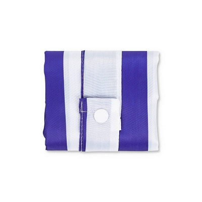 Reusable Folding Tote Bag Blue/White Stripes - Bullseye's Playground™