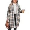 Zeagoo Womens Plus Size Flannel Plaid Shirts Long Sleeve Lounge Lapel Boyfriend Button Down Tartan Long Jacket Coats - 3 of 4