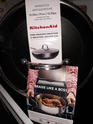 Kitchenaid 10pc Hard Anodized Nonstick Cookware Set Black : Target