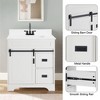 Bestier 30" White Farmhouse Bathroom Vanity with Sliding Barn Doors, 2 Drawers, Freestanding Vanity with Protective Backsplash - 2 of 4