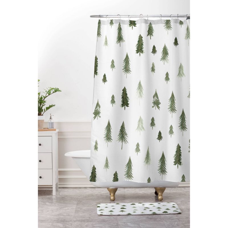 Gabriela Fuente Winter Forest Shower Curtain Green - Deny Designs, 3 of 6