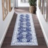 Vintage Rug Non Slip Non Shedding Washable Rug Bordered Printed Low Pile Soft Distressed Foldable Carpet for Bedroom Living Room Office Nursery - 2 of 4