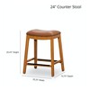 NicBex 24"/32" Bar Stools Set of 2,Counter Height Bar Stools with Nailhead Trim,Bonded Leather Stools for Kitchen Counter & Dining - 3 of 4