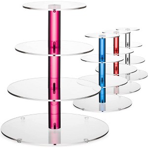 4-Tier Acrylic Cupcake Stand for 36 Cupcakes, Cupcake Tower Made with Finest Food Grade Acrylic, Cupcake Holder Designed with Glassy Stem - 1 of 2