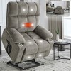 Oversized Chenille Power Lift Recliner Chair with Heat & Massage, Dual Motor Infinite Position, 8-Point Vibration, Lumbar Heating, Cup Holders - 4 of 4